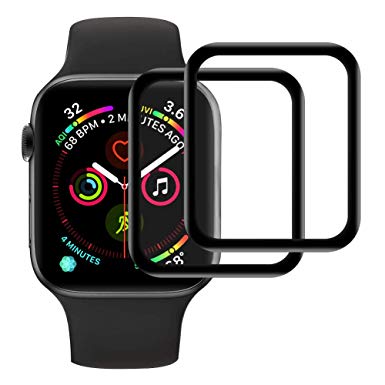 Screen Protector for Apple Watch Series 4 44MM, [2Pack] 3D Curved Edge Scratch Resistant Tempered Glass Film Compatible with Apple iWatch Series 4 44MM (Anti-Bubble, HD Clear)