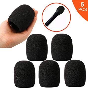 5PCS Microphone Covers Foam, Premium Mic Windscreen Blue Yeti Pop Filter, Stage Ball-Type Mic Windscreen Cover Foam by Etenli