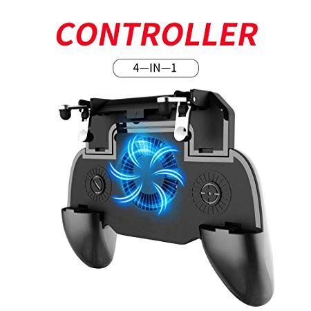 BAVST Mobile Game Controller Multifunctional 4 in 1 Version Turnover Triggers Adjustable Size Gamepad for Android & iOS Phones Compatible with PUGB/Fortnite/Rules of Surviv