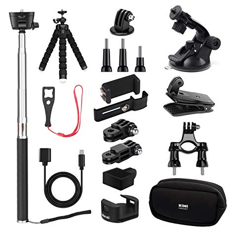 KIWI design Accessories for DJI Osmo Pocket | Expansion Kit Accessory Bundle with Mounts Strap Clip Phone Bracket Holder WiFi Tripod Adapter Selfie Stick Tripod for DJI Osmo Pocket