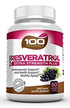 100 Naturals Super Resveratrol 1200mg with Pomegranate,green Tea, Quercetin, Grape Seed Extract, Acai, Lactobacillus Acidophilus