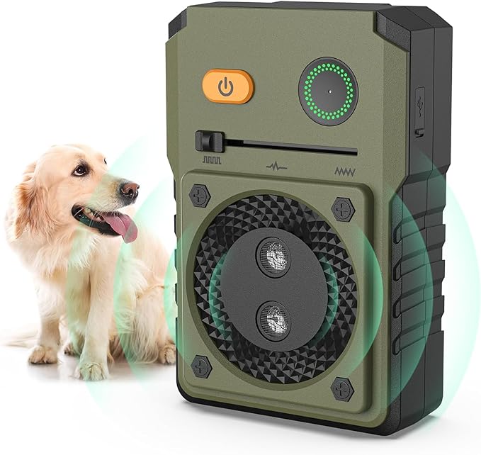 Anti Barking Device, Ultrasonic Dog Barking Device with 3 Modes Up to 50FT Effective Control Range, IPX4 Waterproof Sonic Anti Bark Device for Outdoor Indoor Use