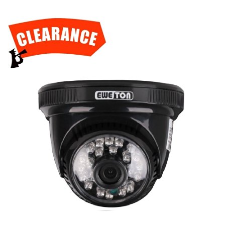 EWETON 1/3" 1200TVL 3.6mm Lens 24 IR Leds Had IR Cut 150Feet Night Vision Indoor Dome Home Security Camera 100 Degree Wide Angle Viewing