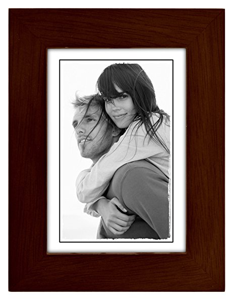 Malden International Designs Linear Classic Wood Picture Frame, 3x5, Espresso