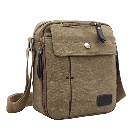 Neevas Men's Military Canvas Travel Hiking Satchel School Casual Shoulder Messenger Bag