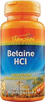 Thompson Betaine HCI with Pepsin, 90 Tabs 324 MG