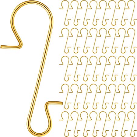 Boao 320 Pieces Christmas Tree Hooks Ornament Hanging Hooks Xmas S-Shaped Hangers (Gold)