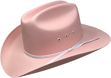 Western Express Kids Pink Cattleman Straw Hat with White Band
