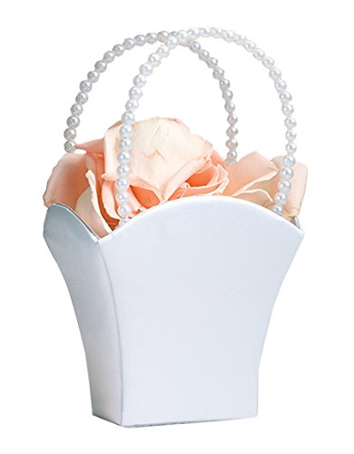 White Flower Basket Flower Girl Basket