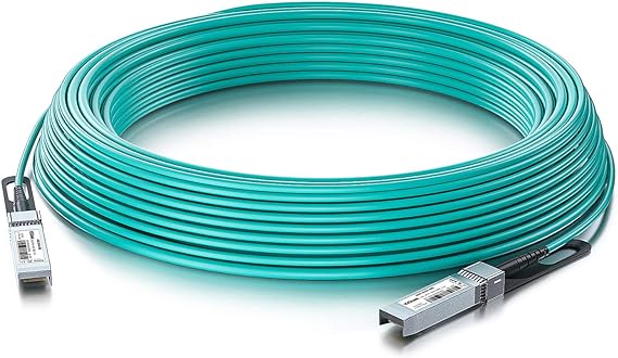 10G SFP  AOC Cable - 10GbE SFP  to SFP  Active Optical Fiber Cable, OM3 MMF Direct-attach Fiber Assemblies with SFP  connectors for Cisco SFP-10G-AOC20M, Ubiquiti UniFi, Supermicro, Mikrotik, 20-meter