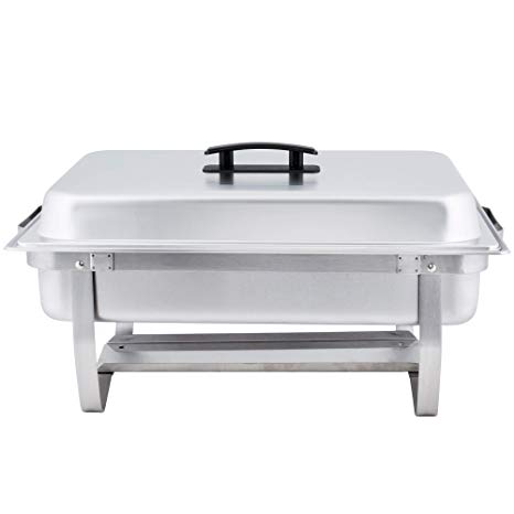 Tiger Chef 8 Quart Full Size Stainless Steel Chafer and Cool-Touch Plastic on top (3, Full Size)