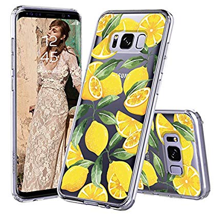 MOSNOVO Galaxy S8 Plus Case, Lemon Fruit Pattern Clear Design Printed Transparent Plastic Back Hard Case with TPU Bumper Protective Case Cover for Samsung Galaxy S8 Plus