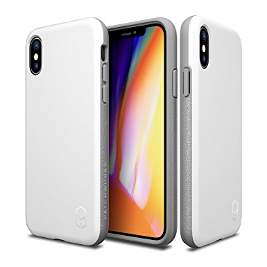 iPhone X Case, Patchworks Level ITG Series in White Military Grade Drop Tested Protective Case, Shock Absorbent Air Pocket Structure Case