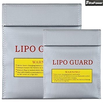 Taousa Silver Lipo Battery Guard Sleeve/Bag Fireproof Explosion-proof bag RC Lipo Battery Safe Bag Lipo Guard Charge Protection bag large &small