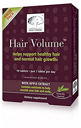 Hair Volume With Apple Extract, 90 Tablets - New Nordic US Inc - UK Seller