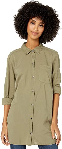 Amazon Brand - Goodthreads Women's Lightweight Poplin Long-Sleeve Button-Front Tunic Shirt