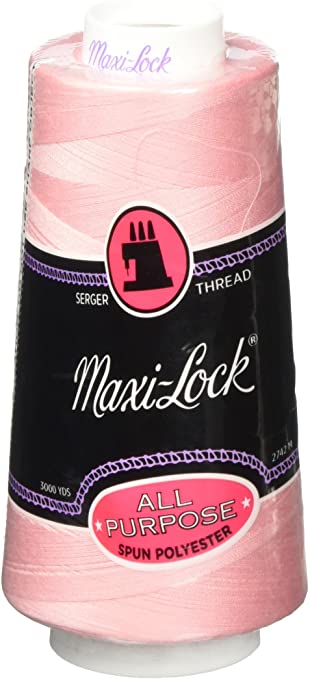American & Efird Maxi-Lock Cone 3000 Yards-Medium Pink Thread Spool