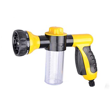 8-Way Heavy Duty Flow Control Hand Spray Nozzle Foam Car Washer Gun for Car Wash, Bath Pets, Watering Plants & Lawn, Patio