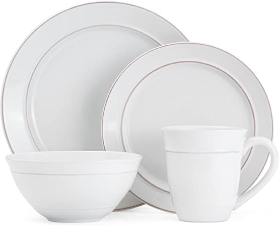 Gourmet Basics by Mikasa Aubrey 16-Piece Dinnerware Set, Service For 4