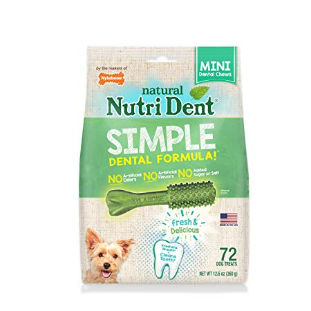 Nylabone Nutri Dent Original Minichews For Mini Dogs, 72-Count Pouch, Green