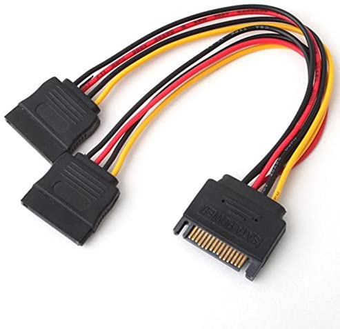 Eachbid 15Pin SATA M to 2 SATA Splitter External Extended Links Transmission Power Cable