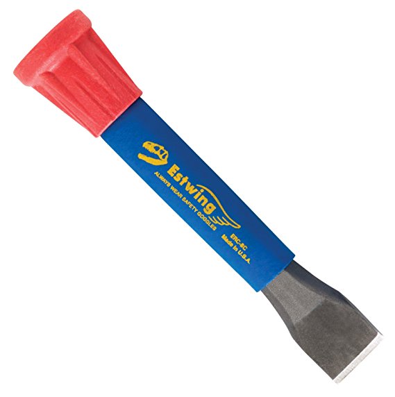 Estwing Rock Chisel - 8" x 3/4"  Geological Tool with 1-1/8" Cut Point & Vinyl Cushion Grip - ERC-8C