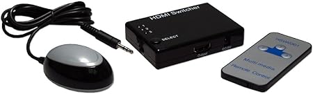 QVS HD-31C 3x1 3Port HDMI 720p44; 1080p 3D HDTV & HDCP Compact Switcher with IR Remote