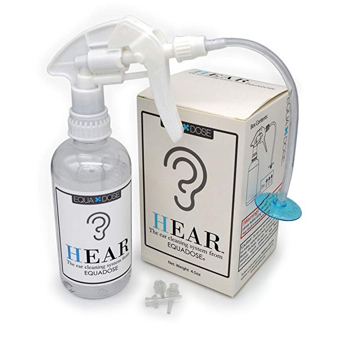 Hear Ear Wax Remover from Equadose. Top Quality Earwax Removal Kit for Ear Irrigation and Cleaning. Assembled in USA.
