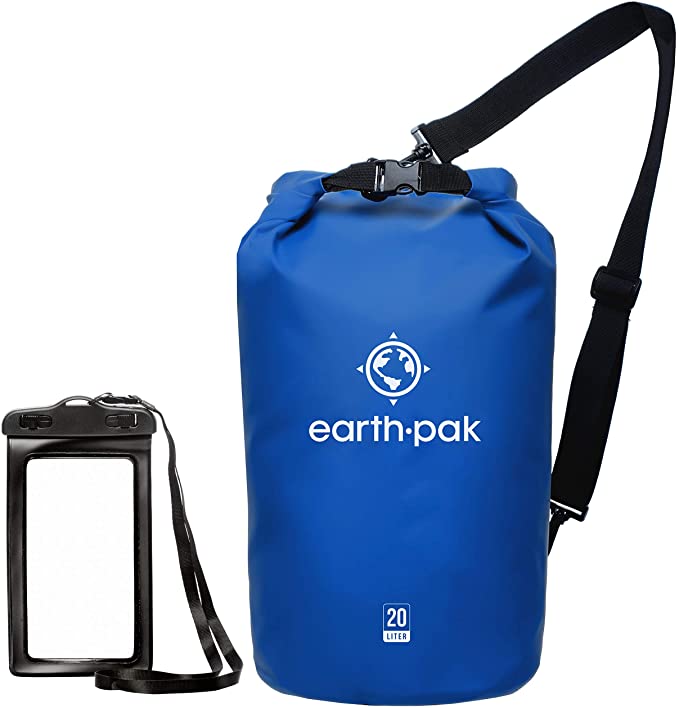 Earth Pak -Waterproof Dry Bag - Roll Top Dry Sack Keeps Gear Dry for Boating, Hiking, Camping and Fishing with Waterproof Phone Case