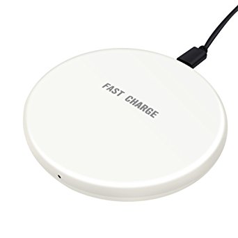 Fast Wireless Charger, Marktol Ultra-Slim Wireless Charging Pad Qi Charger For Apple iPhone 8/8 Plus, iPhone X, Galaxy Note 8, Samsung S8/S7/S6, Nexus 4/5/6/7, and More Qi-Enabled Device (White)