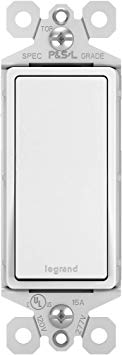 Legrand-Pass & Seymour TM873WCC 3-Way 15 Amp Single Pole/3-Way Rocker Wall Light Switch, Three, White