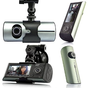 Car Camcorder DVR Video Recorder - Chekue 27 HD Dash-Cam Dual Camera FrontInCab Driving Recorder Car DVR GPS Logger G-Sensor