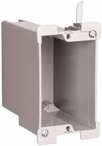 Pass & Seymour S122-W Quick/Click&reg Slater&reg 1-Gang Old Work Deep Switch and Outlet Box Wall Mount, Thermoplastic, Gray, Color