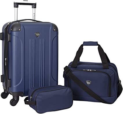 Travelers Club Sky  Luggage Set, Navy Blue, 3 Piece