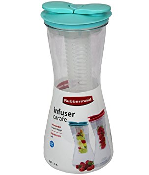 Rubbermaid Infuser Carafe Pitchers, Plastic For Fresh Fruit Infused Flavored Water, Color Blue