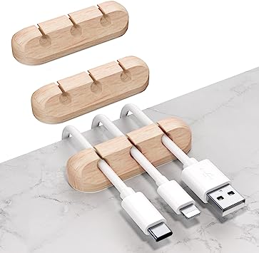 SOULWIT® Clips de Soporte de Cable Mejorados, 3 Pcs Autoadhesivo de Silicona Organizador de Cable, Clips para Cables Duraderos para la Gestión de Cables de Carga USB de Escritorio