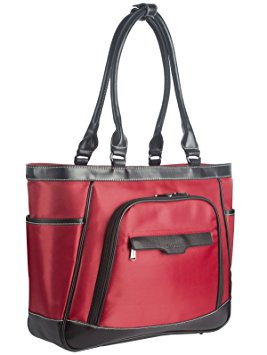 CoolBell Women Tote Bag 15.6 Inch Laptop Shoulder Bag With Removable Laptop Compartment Leisure Handbag Top-handle Briefcase With Functional Pockets (Red)