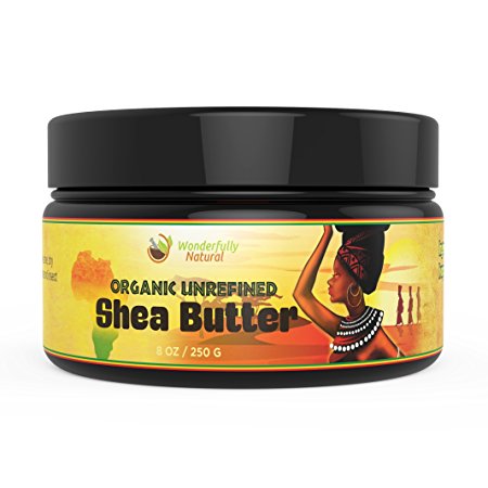 Unrefined Shea Butter - African Organic Ivory & Raw – Use Alone or In DIY Cream, Soap & More! - Vitamins Rich, Natural Healing for Eczema, Stretch Mark, Moisturizing Dry Skin & Hair Care 8 OZ