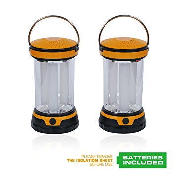 EverBrite 2-Pack Portable Outdoor LED Camping Lantern Flashlights with 6 AA Batteries