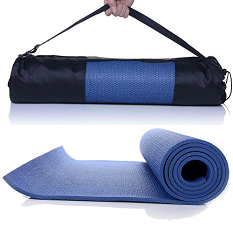 Masione Yoga Mat 6mm Thick Floor Exercise Mats Workout Fitness Pilates Blanket Anti-Tear and Non Slip Surface Cushioned Foam Camping Pad with Carry Bag