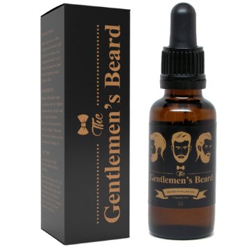 The Gentlemens Beard Premium Beard Oil And Conditioner Softener - Natural Organic and Fragrance Free - Fortified With Argan Jojoba Evening Primrose Sunflower Seed Oil and Vitamin E For Best Results