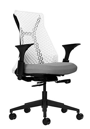 Bowery Fully Adjustable Management Office Chair (White/Grey)