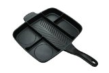 Master Pan Non-Stick Divided GrillFryOven Meal Skillet 15 Black