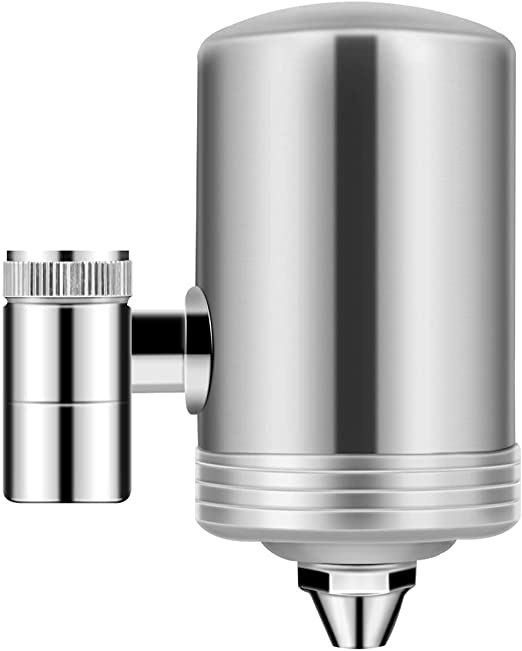 Handupfree Faucet Water Filter, Kitchen Faucet with Filter Food Grade 304 Stainless-Steel Faucet Mount Water Filtration System, Sink Filter