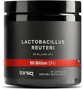 Billion CFU Lactobacillus Reuteri Probiotic 50mg per Serving - Third-Party Tested L Reuteri Probiotics - Highest CFU Count Lactobacillus Reuteri Probiotic - 60 Vegetarian Capsules - 60 Servings