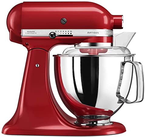 KitchenAid 5413184120696 Artisan Stand Mixer (Empire Red, Stainless Steel, 50/60Hz), Die-cast Metal, 300 W, 4.8 liters