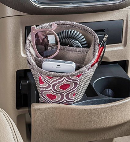 High Road DriverCup Patterned Car Cupholder Cell Phone Storage Organizer (Sahara)
