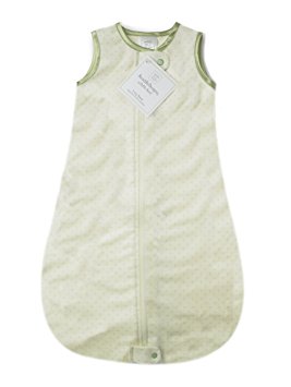 SwaddleDesigns Cotton Flannel Sleeping Sack, 2-Way Zipper, Kiwi Polka Dots, 6-12MO