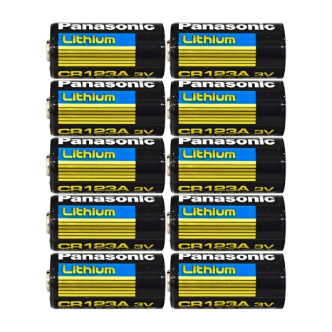 10 pcs Panasonic Lithium CR123A 3V Photo Lithium Batteries