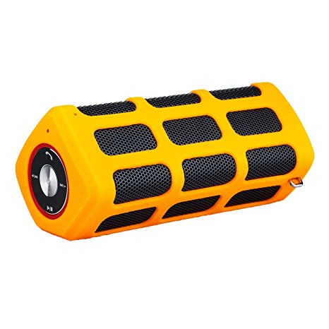 Expower Waterproof Wireless Bluetooth Speaker with Superior Bass Sound Built-in 7000mAh Power Bank - Orange